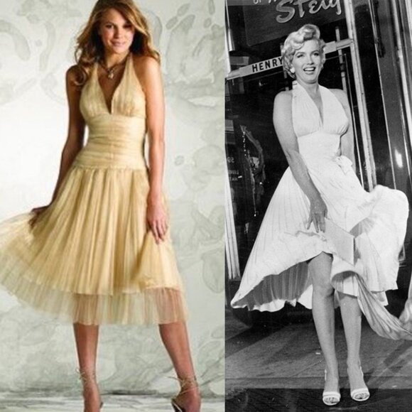 Bari Jay Dresses & Skirts - BARI JAY (VTG-USA) Organza Halter Pleated Cocktail Dress